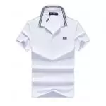 boss short sleeve polo t-shirt top strip polo white